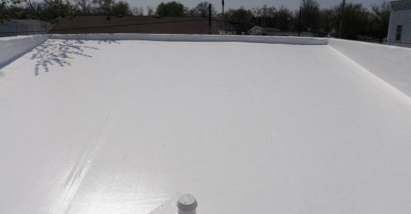 Rooftop view of a freshly installed commercial roof in St. Louis
